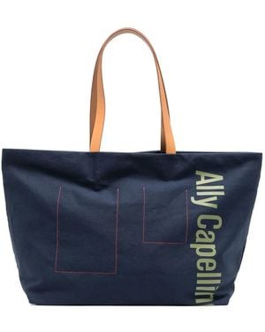 Ally Capellino Logo-Print Tote Bag - Blue