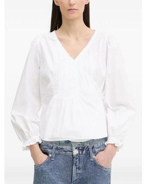 Levi's Blusa Cruzada Con Pin - Blanco