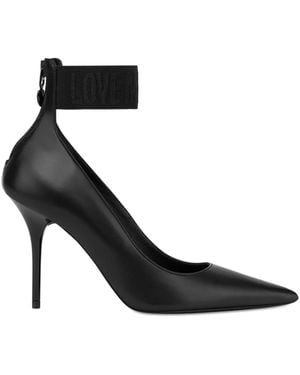 Love Moschino Pointed-Toe Leather Court Shoes - Black