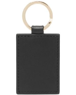 Paul Smith Logo-Detail Leather Keyring - Black
