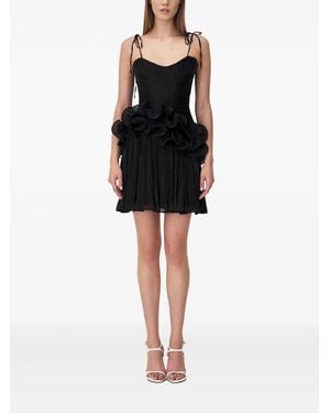 Ana Radu Ruffled-Detail Mini Dress - Black