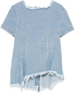Marques'Almeida Frayed-Hem Top - Blue