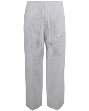 ERMANNO FIRENZE Embroidered Trousers - Grey