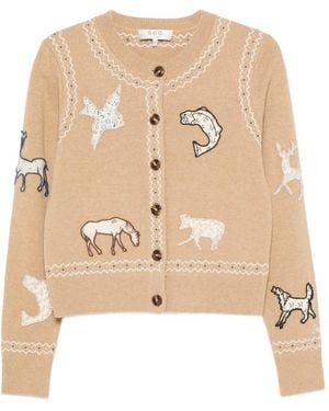 Sea Cardigan Winslow À Patch Animal - Natural