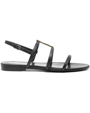 Saint Laurent Sandalen Met Cassandre Plakkaat - Zwart