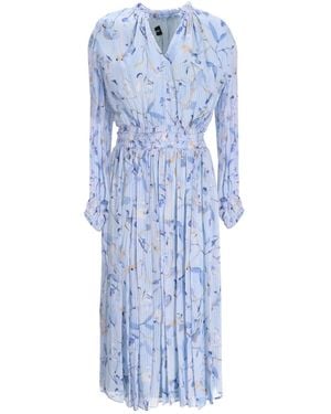 BOSS Floral-Print Midi Dress - Blue