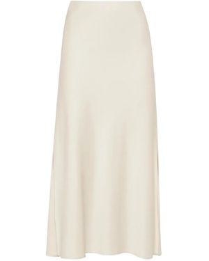 Brunello Cucinelli Satin Pencil Skirt - White