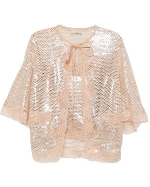 Elie Saab Set Aus Cardigan Und Oberteil - Natur