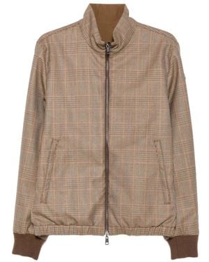 Moncler Frothive Check-Pattern Jacket - Brown