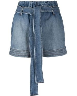 Stella McCartney Pantalones Vaqueros Cortos Con Cintura Lazada - Azul