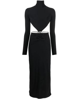 Amazuìn Cut-Out Midi Dress - Black