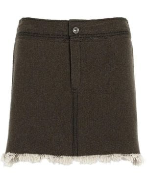 Barrie Denim Fringed Mini Skirt - Black