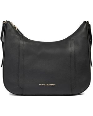 Piquadro Umhängetasche Mit Logo - Schwarz