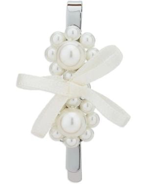 Simone Rocha Pearl Bow Hair Clip - White