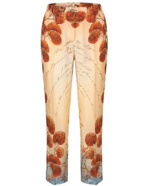 F.R.S For Restless Sleepers Etere Graphic-Print Silk-Satin Trousers - Orange