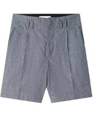 Lanvin Peated Cotton Shorts - Grey