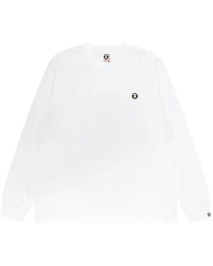 Aape By A Bathing Ape Logo-Patch Long-Sleeve T-Shirt - White