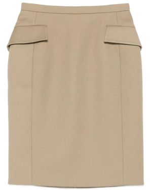 N°21 Front-Pocket Mini Skirt - Natural