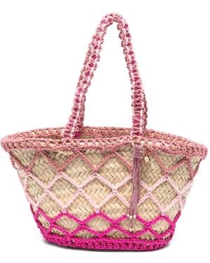 Rosantica Medium Braided-Rope Tote Bag - Pink