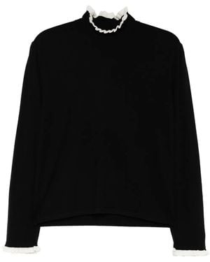 agnès b. Pleat Detailing Knit Top - Black
