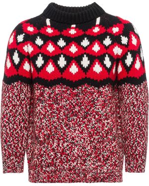 Prada Patterned Jacquard Knit Jumper - Red