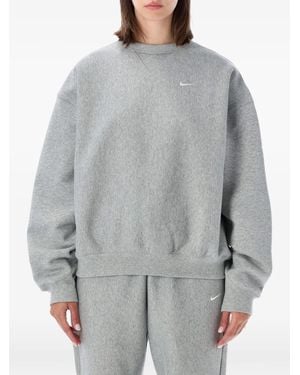 Nike Logo-Embroidered Sweatshirt - Grey