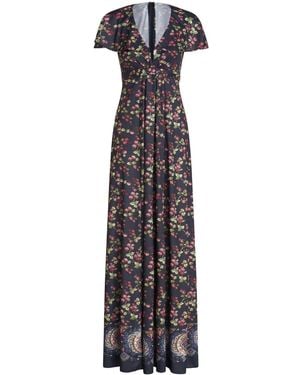 Etro Vネック マキシドレス - ブルー