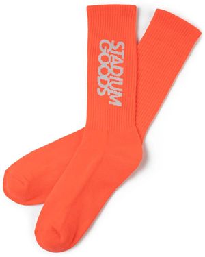 Stadium Goods Chaussettes À Logo Brodé - Orange