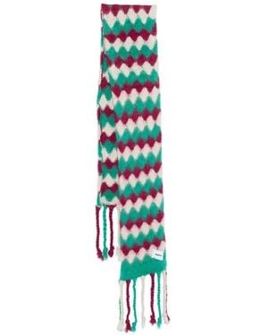 Bonsai Diamond-Patterned Scarf - Blue