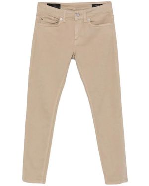 Dondup Vaqueros Slim Con Placa Del Logo - Neutro