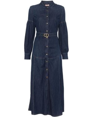 Twinset Belted Denim Long Dress - Blue