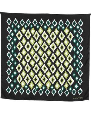 Lanvin Diamond-Print Scarf - Black