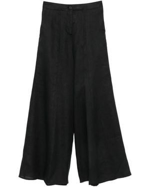 Semicouture Button-Fastening Palazzo Trousers - Black