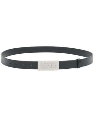 MM6 by Maison Margiela Numeric-Plaque Leather Belt - White