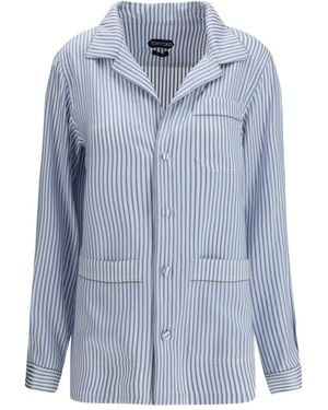 Tom Ford Striped Silk Shirt - Blue