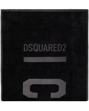 DSquared² Strandlaken Met Logo - Zwart