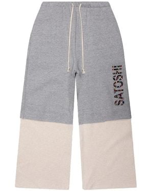 Satoshi Nakamoto Studded-Detail Track Trousers - Grey