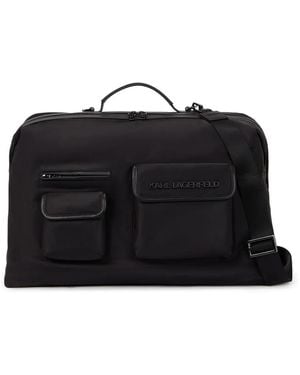 Karl Lagerfeld ロゴ ダッフルバッグ - ブラック