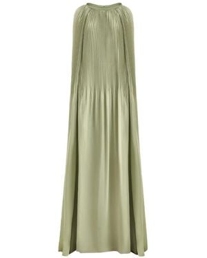 Gemy Maalouf Pleated Cape Maxi Dress - Green