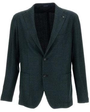 Tagliatore Montecarlo Houndstooth-Pattern Blazer - Blue