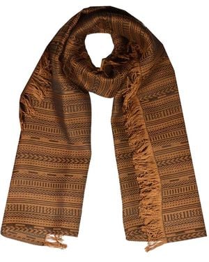 Max Mara Fringed patterned scarf - Braun