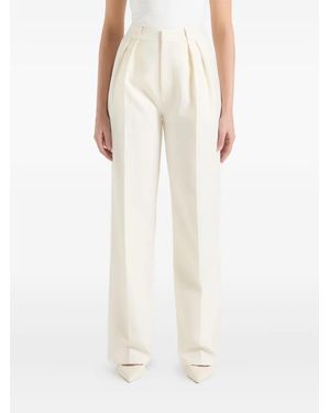 Manière De Voir Julie Twin-Pleated Tailored Pants - White
