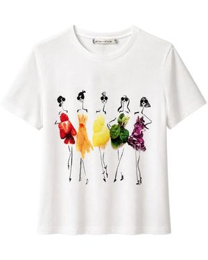 Alice + Olivia Camiseta Con Estampado Gráfico - Blanco