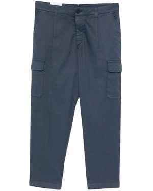 Eleventy Button-Fastening Cargo Trousers - Blue