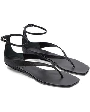 Loulou de Saison Niham Sandalen Mit Strukturierten Knöchelriemen - Mettallic