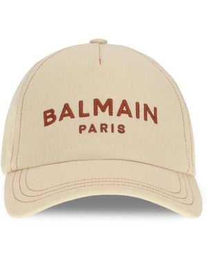 Balmain Paris Baseballkappe Mit Stickerei - Natur