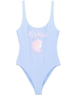 Versace Badpak Met Logoprint - Blauw