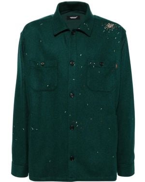 Undercover Cross Embroidery Long-Sleeves Shirt - Green