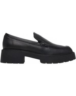 Calvin Klein Logo-Plaque Chunky-Sole Loafers - Black