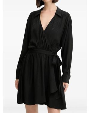 BOSS Tie-waist Mini Dress - Black